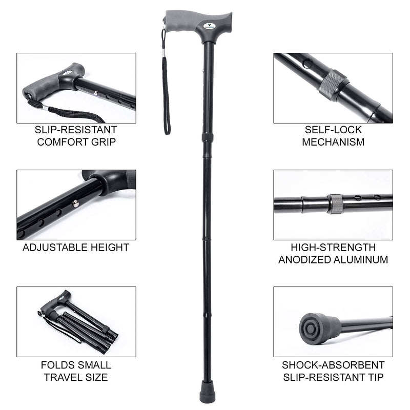 Vaunn Medical Mobility Assistance Bundle - Electronic Pedal Exerciser and Folding Walking Cane - BeesActive Australia