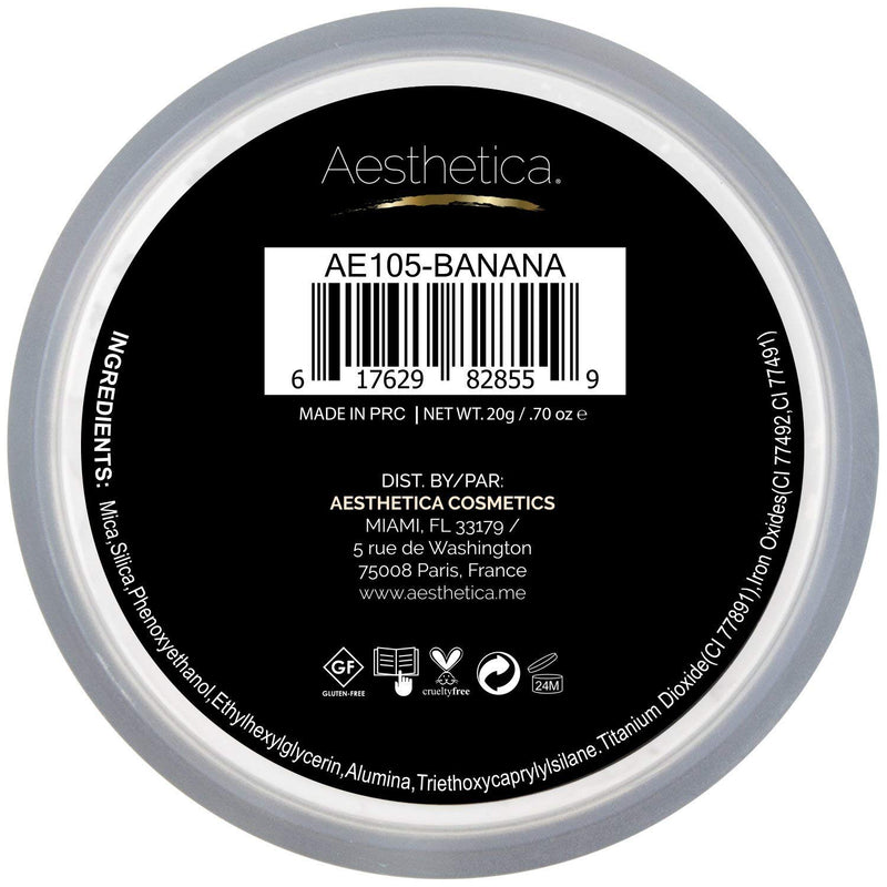 Aesthetica Banana Loose Setting Powder - Flash Friendly Superior Matte Finish Highlighter & Finishing Powder - Includes Velour Puff - BeesActive Australia