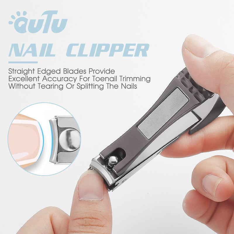 Nail Clipper Set with Catcher, 3 Pcs Professional Bionic Design Fingernail & Toenail Clippers for Thick Nails with Nail File, Suitable for Men, Women, Seniors (Black) Black - BeesActive Australia