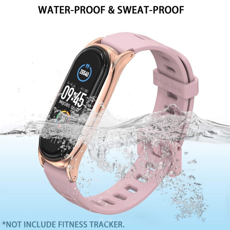 MIJOBS Strap for Mi Band 6 Mi Band 5, Replacement Wristband for Xiaomi Mi Band 4 Mi Band 3 Silicone Sport Wrist Strap for Xiaomi Mi Band 5/6 Pink+Rose Gold - BeesActive Australia