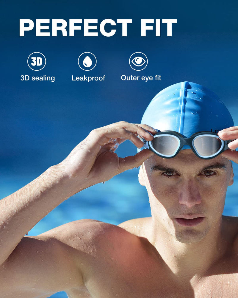ZIONOR Swim Goggles, 2 Packs G1 Polarized Swimming Goggles for Adult/Men/Women Polarized Blackwhite & Allblackblue - BeesActive Australia