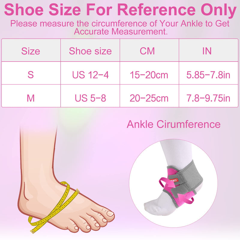 Kids Ankle Brace Supports Breathable Neoprene Ankle Stabilizer Adjustable Child Ankle Protector Wraps Sports Dance Foot Support Arch Supports for Sports Protection Ankle Sprain Joint Pain 2PCS Hot Pink Small - BeesActive Australia