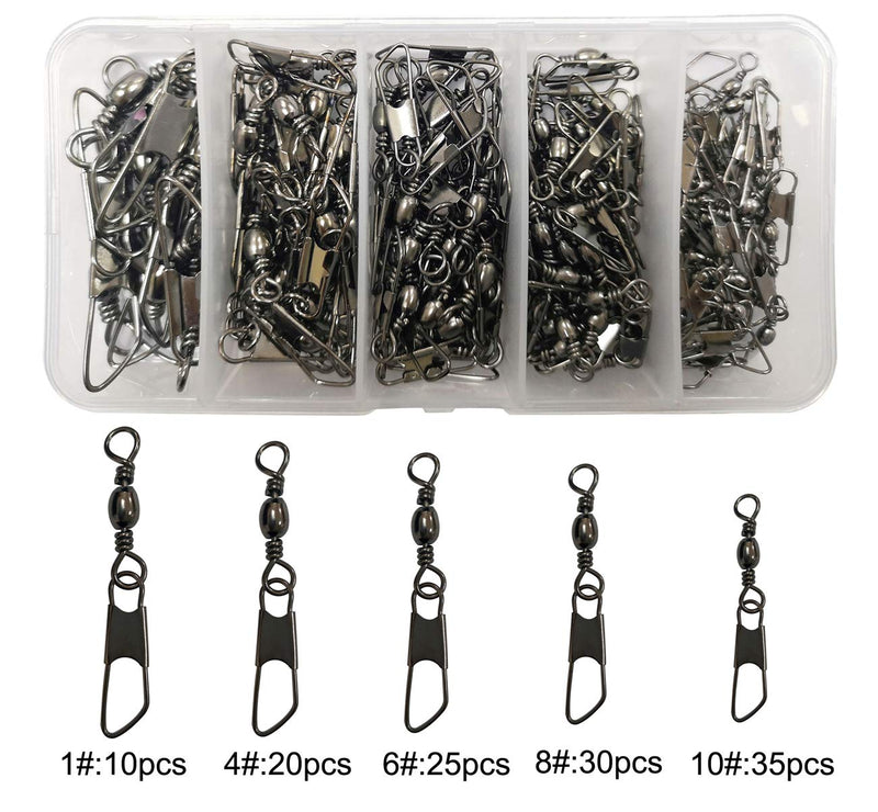 JSHANMEI Fishing Barrel Swivel with Nice Snap Fishing Lure Line Connector High Strength Sold Rings Snap Swivels #8 -100pcs - BeesActive Australia