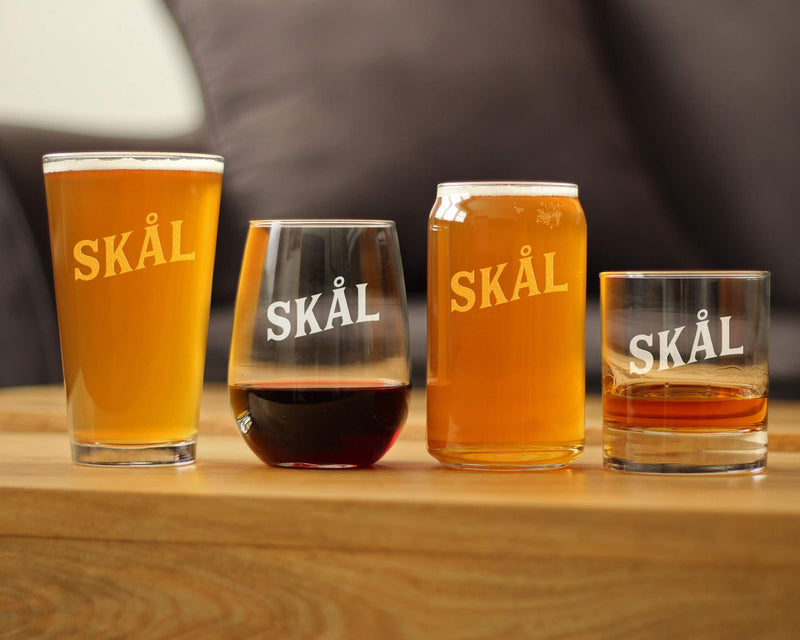 Skal - Norwegian Cheers - Whiskey Rocks Glass - Cute Norway Themed Gifts or Party Decor for Women and Men - 10.25 Oz - BeesActive Australia
