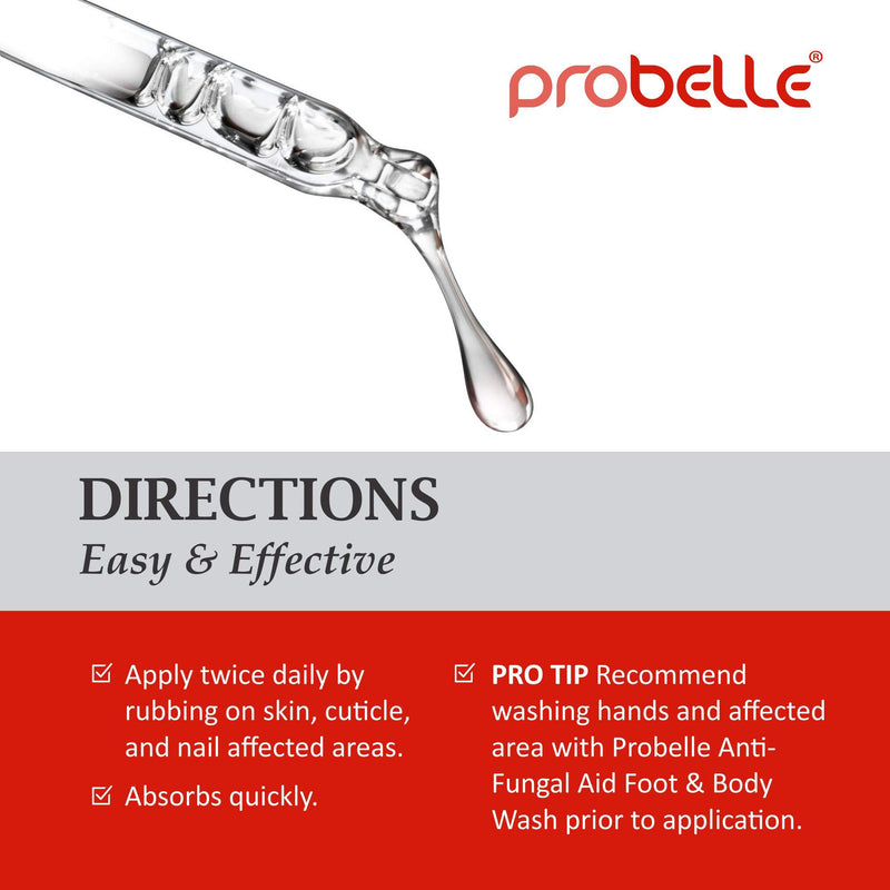 Probelle Natural Fungal Nail Treatment, Anti Fungal Nail Treatment, Nail Color Restoration, Clear Homeopathic Topical Solution .5 oz/ 15 ml (Patented Formula) - BeesActive Australia