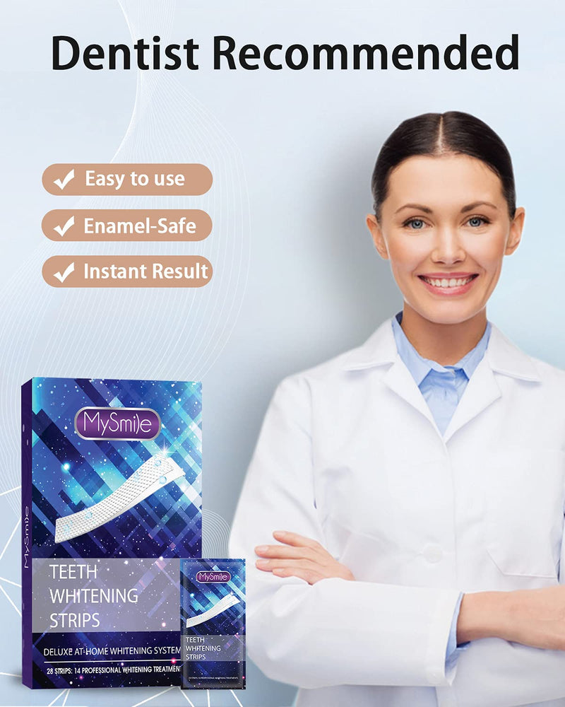 MySmile Teeth Whitening Strips, 28 White Strips Teeth Whitening Kit, Non-Sensitive 14 Sets Teeth Whitener for Tooth Whitening, Helps to Remove Smoking Coffee Soda Wine Stain, Up to 10 Shades Whiter - BeesActive Australia