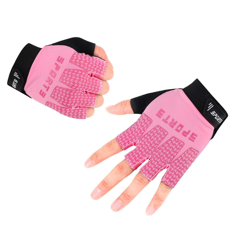 Accmor Kids Sport Gloves, Kids Half Finger Gloves, Kids Cycling Gloves, Kids Fishing Gloves for Cycling Camping Fishing Outdoor Sports pink Small - BeesActive Australia