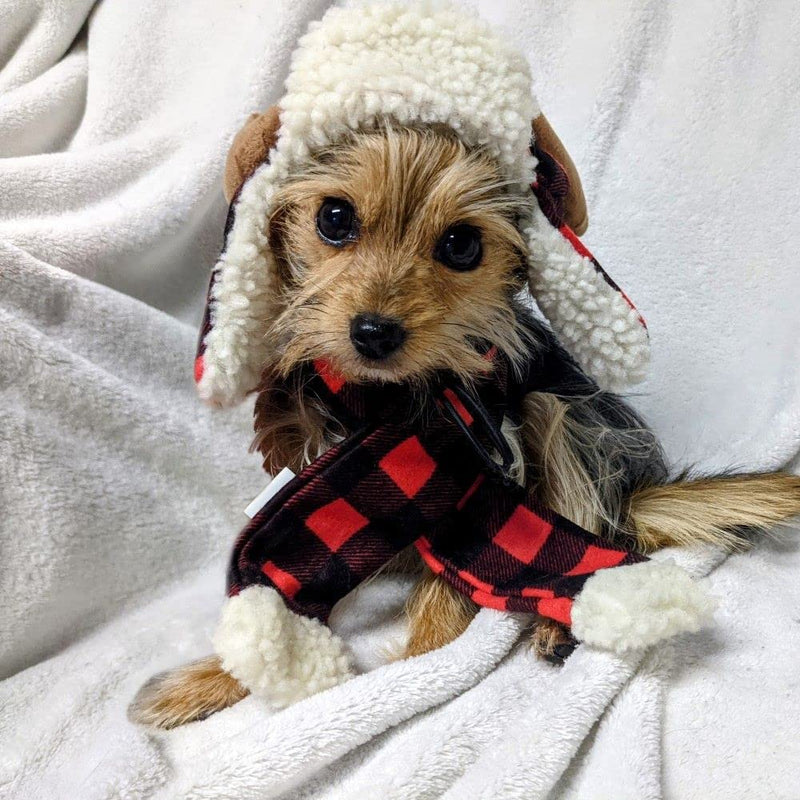 Huxley & Kent Hat | Fun Christmas Holiday Hat for Dogs/Cats | Cute, Comfortable and Fun | SnugFit Strings for Best Fit Antler Buffalo Check Large - BeesActive Australia
