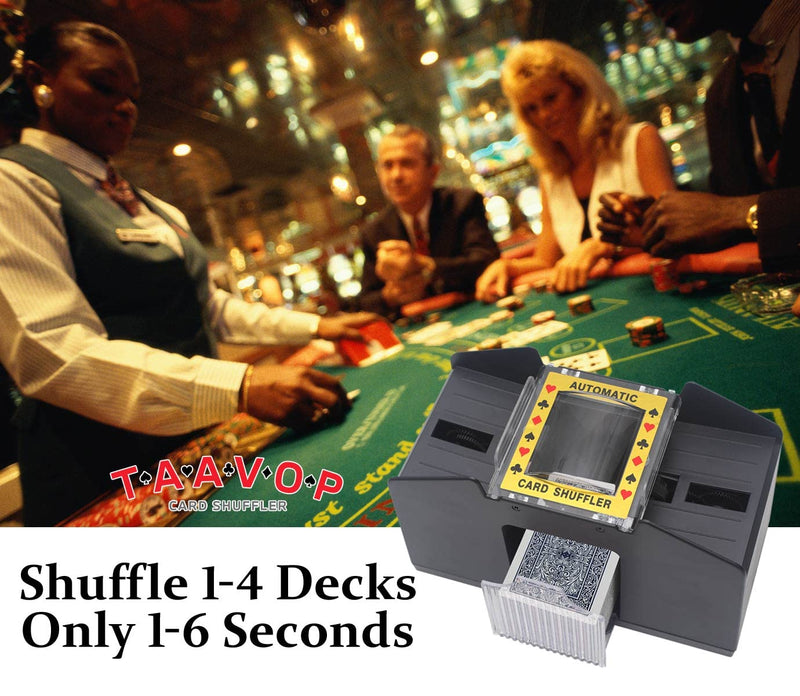 TAAVOP Card Shuffler 2-4 Deck Automatic, Battery-Operated Electric Card Shuffler Machine for UNO/Poker/Playing Card - BeesActive Australia