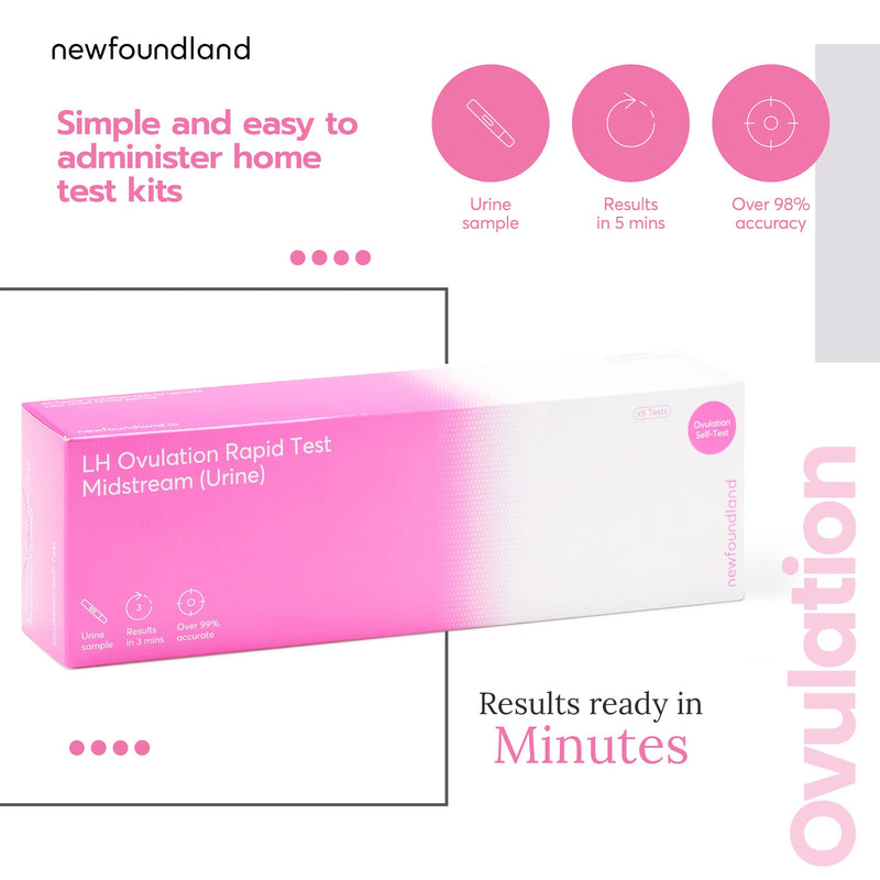 Female Ovulation Test Kit - Predict Ovulation & Peak Fertility - Rapid Home Test in Under 5 Minutes - L-Hormone Indicator - CE & MHRA Certified - Single Person Urine Test Kit - Includes x5 Self Tests - BeesActive Australia