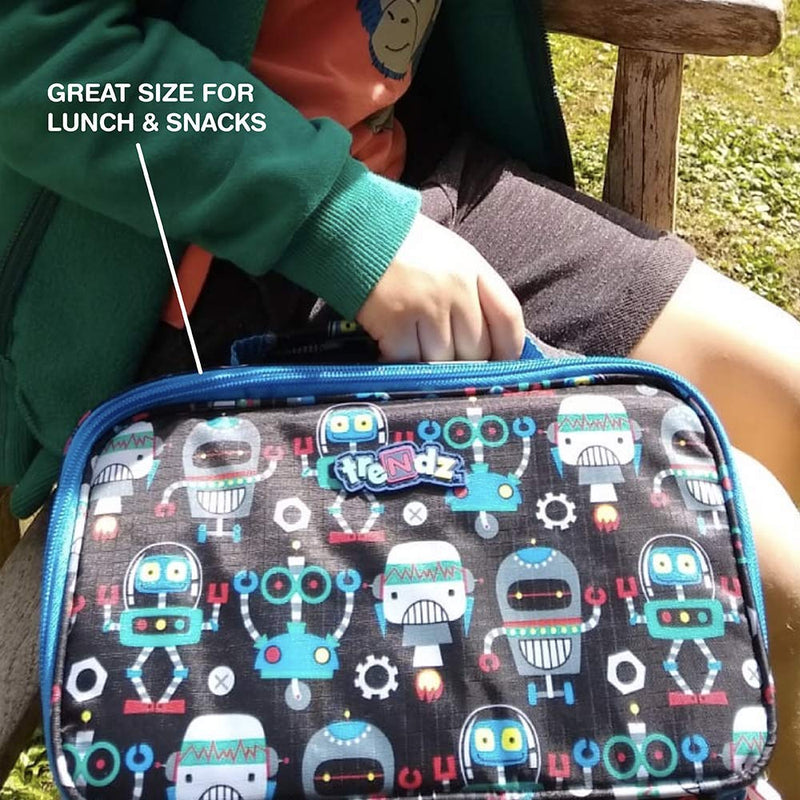 Nuby Lunch Bag, Single Decker Insulated School Lunch Bag, Trendz by Nuby, Robots Black, Robots - BeesActive Australia