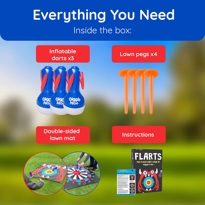 Giggle N Go Flarts Lawn Darts Outdoor Games for Family Our Lawn Games for Kids - Quality Backyard Games for Adults and Kids - Our Inflatable Dart Games are Safe Indoor Outdoor Games for Kids MONSTER THEME - BeesActive Australia