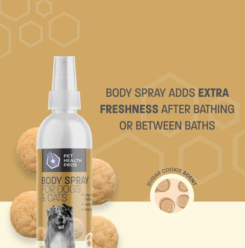 Pet Health Pros Dog Deodorizing Spray for Dogs and Cats - Dog Cologne Spray Long Lasting - Pet Cologne and Dog Spray Deodorizer Perfume - Dog Deodorizer for Smelly Dogs - 8 oz Sugar Cookie - BeesActive Australia