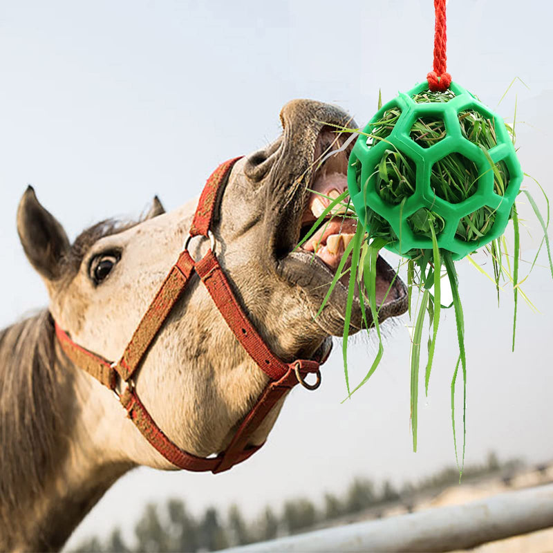 2pcs Horse Treat Ball Hay Feeder Toy Ball Hanging Feeding Toy for Horse Horse Goat Sheep Relieve Stress, Horse Stable Stall Paddock Rest Green - BeesActive Australia