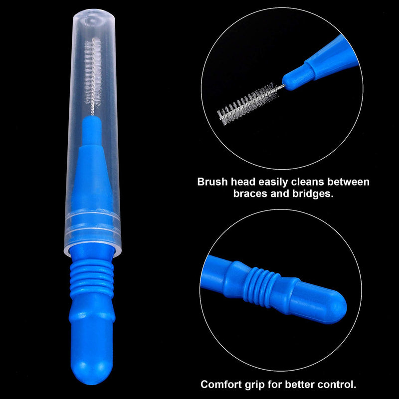 100 Pieces Braces Dental Brush Flosser for Cleaner Interdental Brush Toothpick Dental Tooth Flossing Head Oral Dental Hygiene Toothpick Cleaners Cleaning Tool Red and Blue - BeesActive Australia