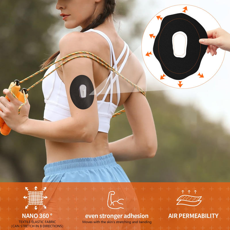 Adhesive Patches for G6 Waterproof - 20pcs Overpatch for Dexcom G6,CGM Protector Sweatproof for 14 Days,Suitable for Sports Black - BeesActive Australia