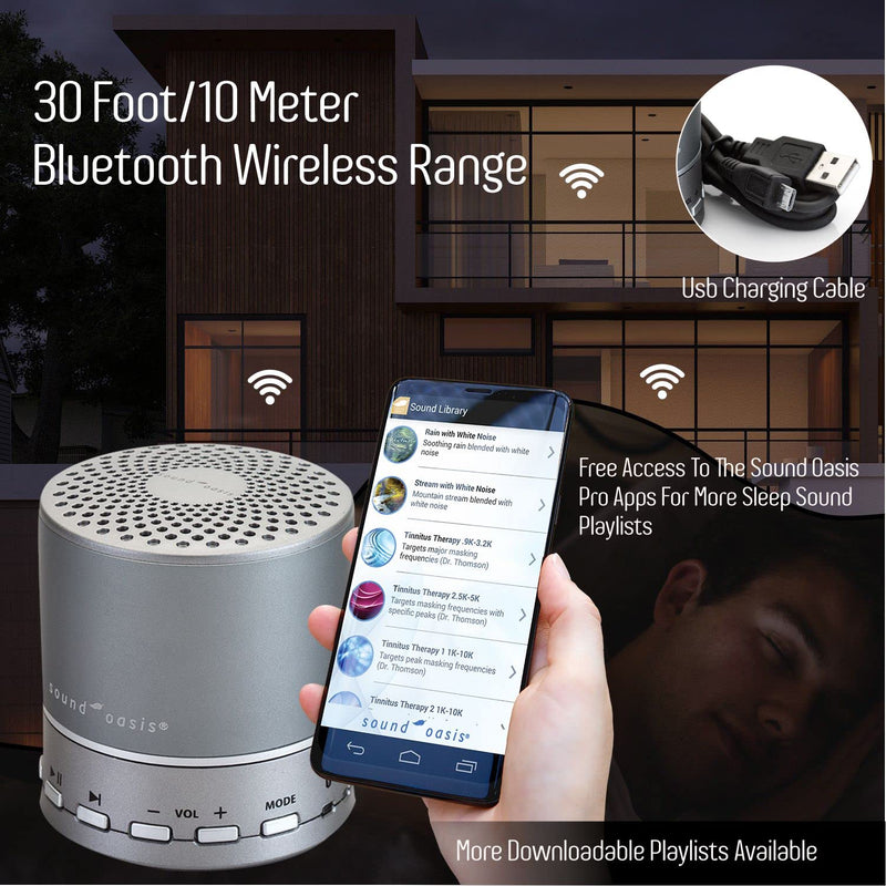 Sound Oasis Bluetooth Sleep Sound Therapy System BST-100 Revolutionary sound machine and Bluetooth speaker in one ** New Model ** - BeesActive Australia