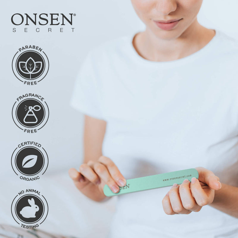 Onsen Japanese Nail File - Professional 6-Pack Nail Files, Double Sided Natural and Acrylic Nail Filers - 120/180 Grit - Disposable, Salon Smooth, Travel Best Nail File For Shiny Nails (6 Counts) 6 Count - BeesActive Australia