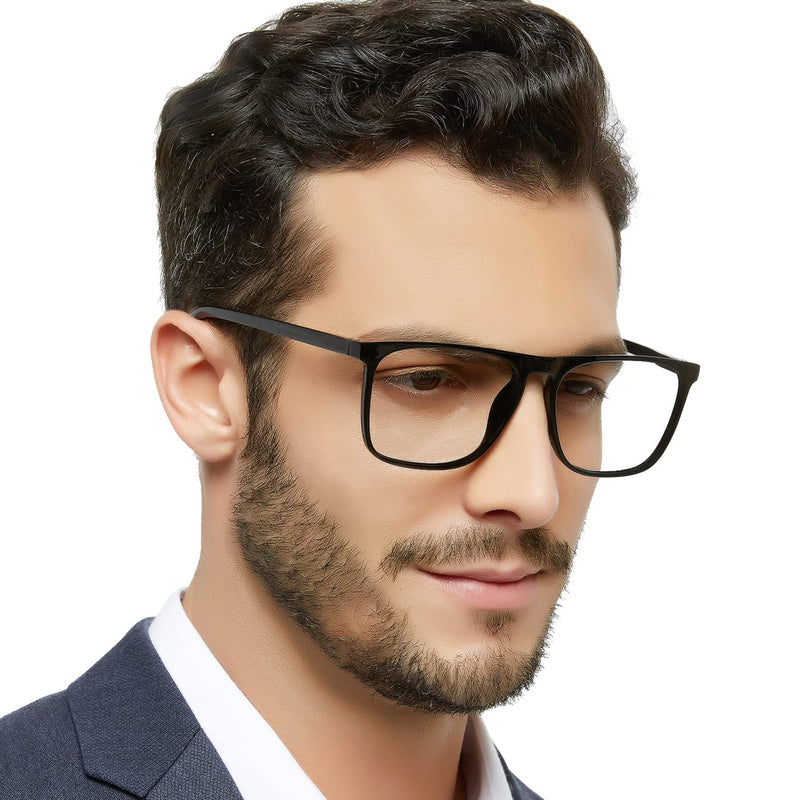 OCCI CHIARI Large Reading Glasses for Men, Mens Fashion Reader Square Frame 0 1.0 1.25 1.50 1.75 2.00 2.25 2.50 2.75 3.00 3.50... A-black 0.0 x - BeesActive Australia