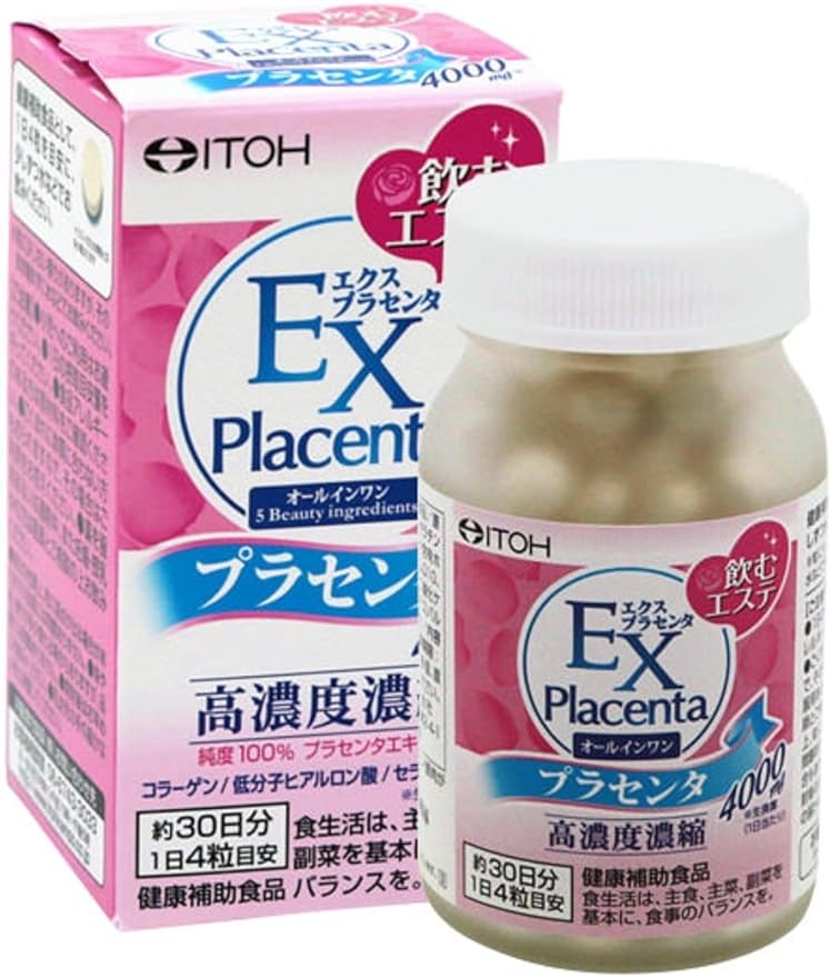 Ito Kanpo Pharmaceutical Expplacenta Grain Type, Approx. 30 Day Supply, 8.5 oz (250 ml) x 120 Capsules, Beauty Ingredients, Collagen, Ceramide, Coenzyme Q10, Single Item, 120 Tablets x 1 - BeesActive Australia