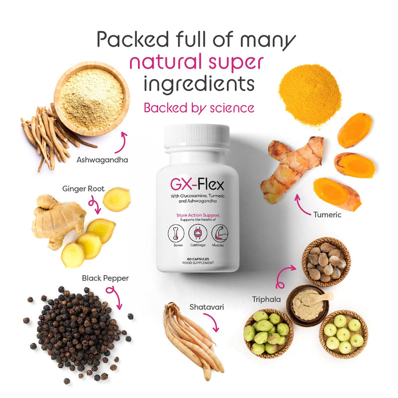 Joint Care Supplement| 12 Proven Natural and Powerful Ingredients for Knee and Joints| Glucosamine, Turmeric, Ashwagandha | Optimal Strength Formula with Black Pepper, Ginger and Essential Vitamins - BeesActive Australia