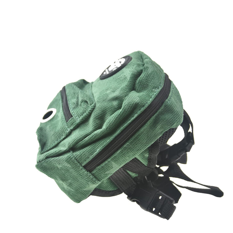 FLAdorepet Dog Backpack Harness with Leash, Dog Poop Bag Dispenser, Pet Self Carrier Adjustable Travel Hiking Walking Harness Backpack for Small Medium Dogs L(Fit:14-22lb) Green - BeesActive Australia