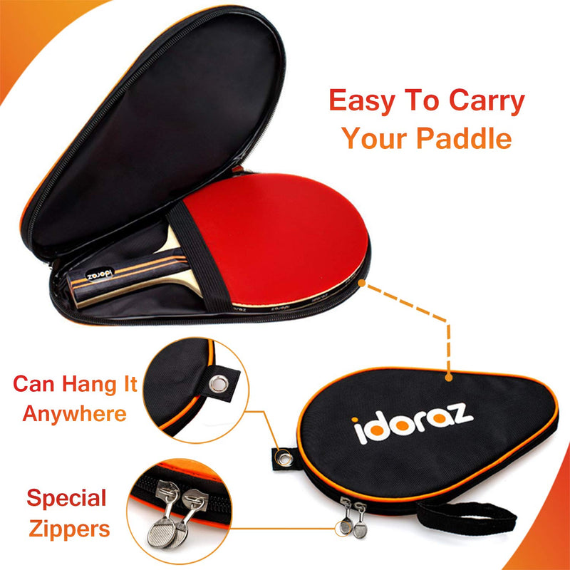 [AUSTRALIA] - Idoraz Table Tennis Paddle Professional Racket - Ping Pong Racket with Carrying Case – ITTF Approved Rubber for Tournament Play Single Paddle 