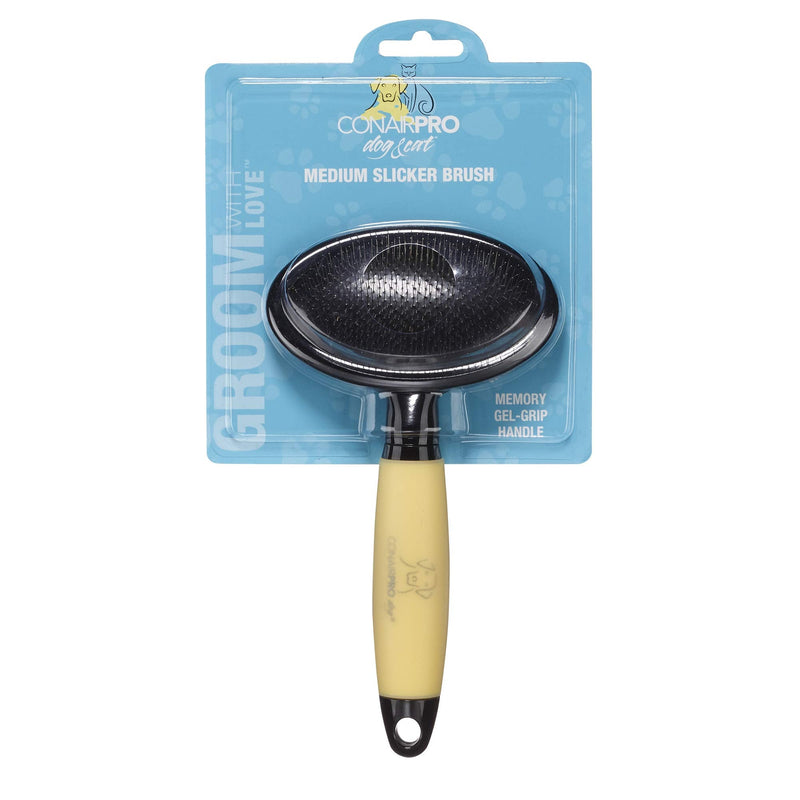 CONAIRPRO dog & cat Medium Dog Slicker Brush, Dog Brush for Shedding, Removes Tangles & Mats, Metal Pins for Removing Undercoat & Dander, Ideal for Midsized Breeds - BeesActive Australia