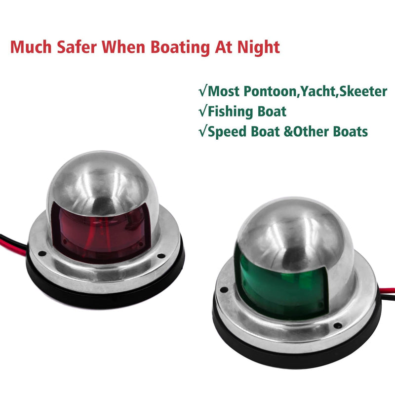 Obcursco LED Navigation Lights Deck Mount, New Marine Sailing Lights for Bow Side,Port, Starboard, Pontoons, Chandlery Boat, Yacht, Skeeter, DC 12V - BeesActive Australia