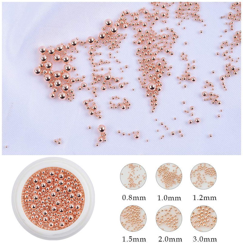 3D Nail Caviar Beads for Nail Art Metal Mini Nail Ball Beads Gold Silver Rose Gold Nail Studs DIY Decorations Accessories Multi-size Gold/Silver/Rose Gold - BeesActive Australia