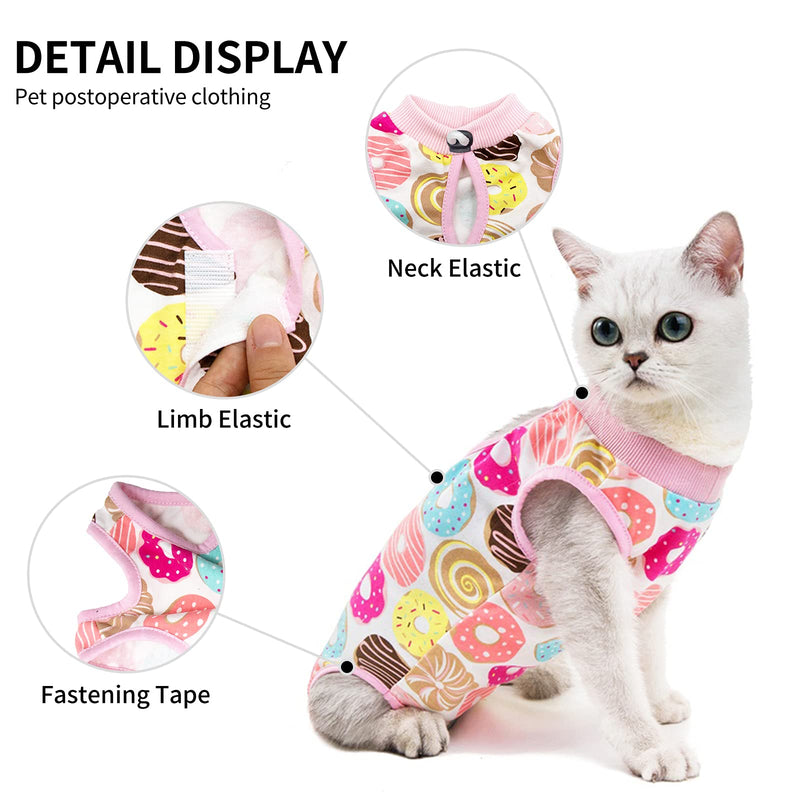 TORJOY Cat Professional Recovery Suit for Abdominal Wounds or Skin Diseases,After Surgery Wear Anti Licking Wounds,Breathable E-Collar Alternative for Cats and Dogs Medium Doughnut - BeesActive Australia