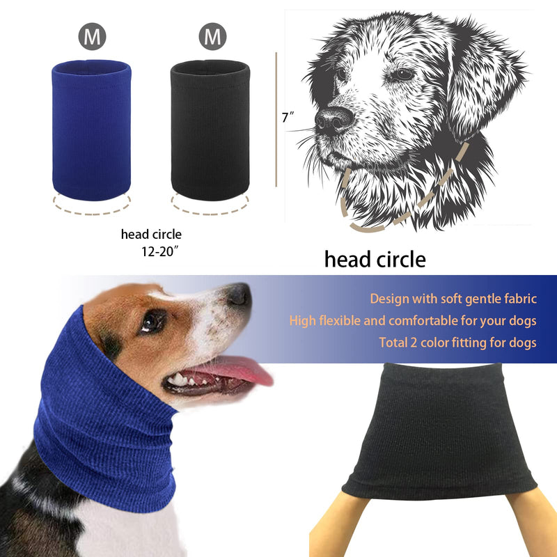 Dog Ear Muffs Noise Protection, 2 Pcs for Dogs, Dog Noise Cancelling Ear Muffs, Quiet Ears for Dogs, Dog Ear Wrap, The Grooming Tool for Calming Dogs(Black and Blue,M) - BeesActive Australia