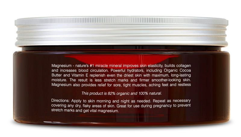 Natural Magnesium Cream for Pain Calm, Leg Cramps, Sleep & Muscle Soreness. With Moisturizing Organic Cocoa Butter and Vitamin E - No Harmful Ingredients. Our USA Made Creme is Safe for Kids (8 fl oz) - BeesActive Australia