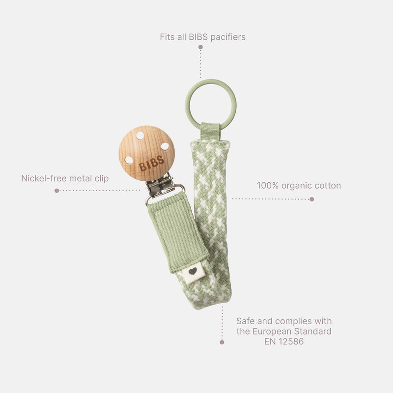 BIBS Paci Braid | Made in Denmark | Dark Oak/Vanilla | ONE Size - BeesActive Australia