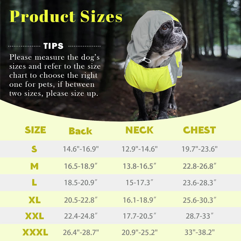 IECOii Dog Raincoat, Adjustable Dog Rain Jacket with Reflective Stripes, Dog Rain Coat with Hood, Waterproof Lightweight Dog Coat, Dog Raincoat with Magic Sticker, Pet Raincoat for Medium Large Dogs 2X-Large Green - BeesActive Australia