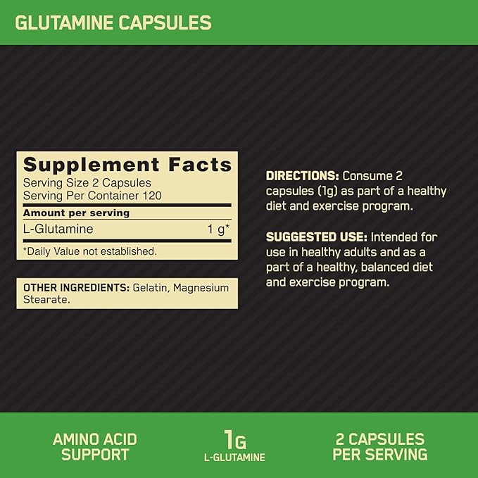 ON Glutamine 1000mg 120 capsules shipped directly from overseas - BeesActive Australia