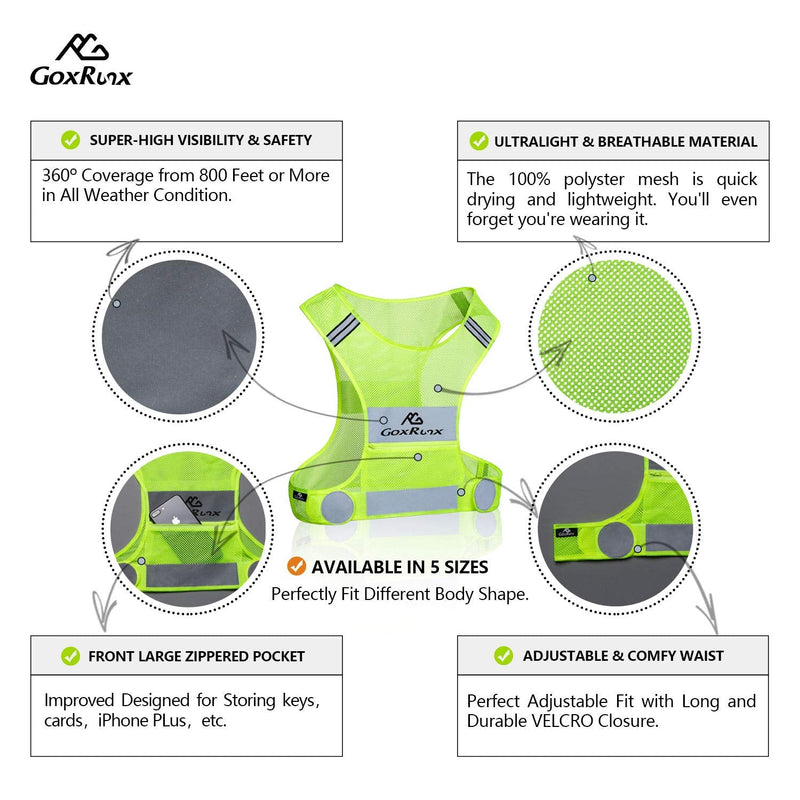 Reflective Vest Running Gear,Lightweight Reflective Safety Vests with Arm Bands Small Green - BeesActive Australia