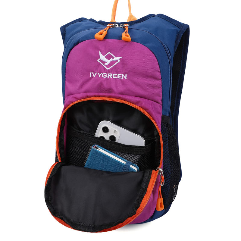 Ivygreen Mini Hydration Backpack Pack for Kids Boys or Girls with 1.5L Water Bladder Purple - BeesActive Australia