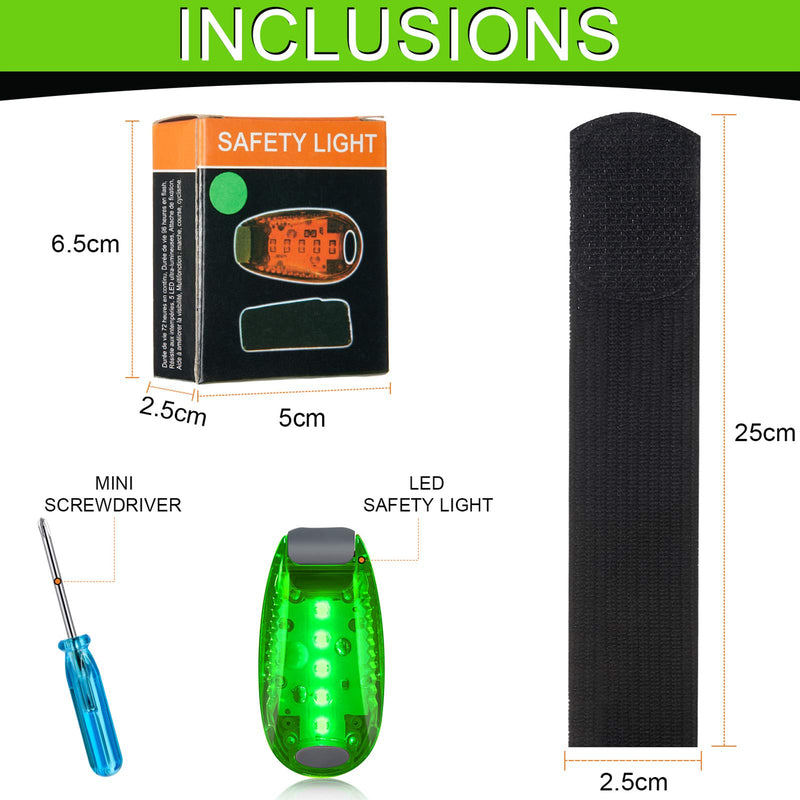 Reflective Running Gear Set Include 2 Pieces LED Safety Lights and 4 Reflective Bands for Wrist Arm Ankle Leg Reflective Straps Tape High Visibility Reflector Bands Strobe Running Light for Woman Men - BeesActive Australia