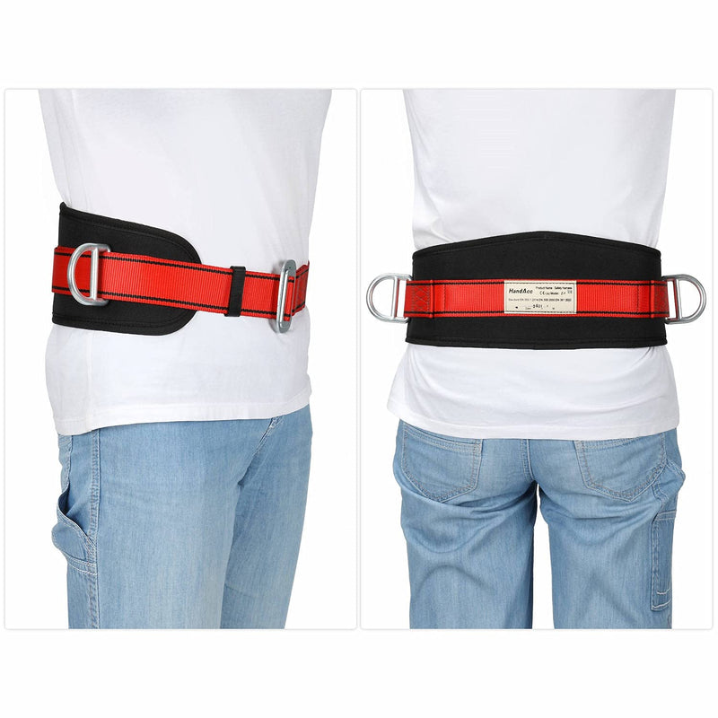 HandAcc Safety Climbing Belts, Positioning Climbing Belt with Waist Pad and 2 D Rings, Safety Belt Kit Personal Portable Protective Equipment - BeesActive Australia