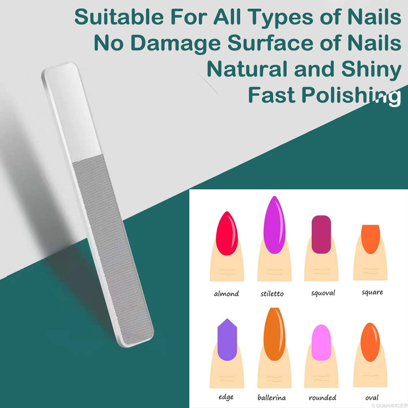 Glass Nail Shiner, Mopcoder Nail Files Polisher Professional Crystal Manicure Tools Kit for Natural Nails - BeesActive Australia
