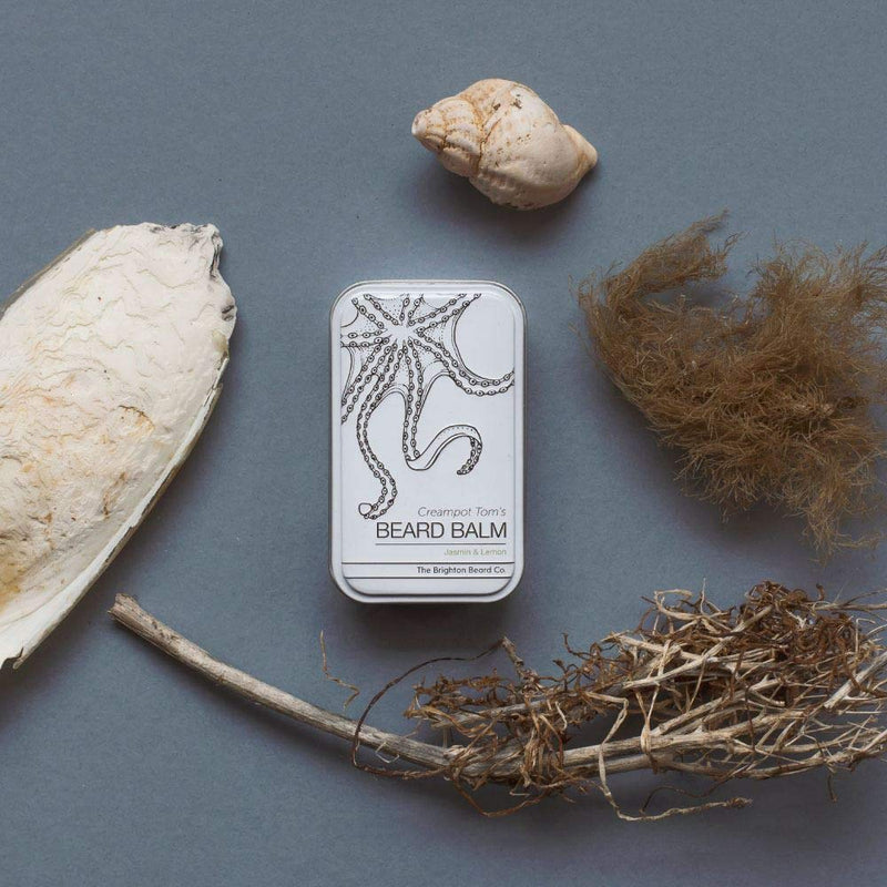 Brighton Beard Company Creampot Tom's Jasmin & Lemon Beard Balm, Handmade Balm Conditions & Repairs Beard, Light Shine 40ml - BeesActive Australia
