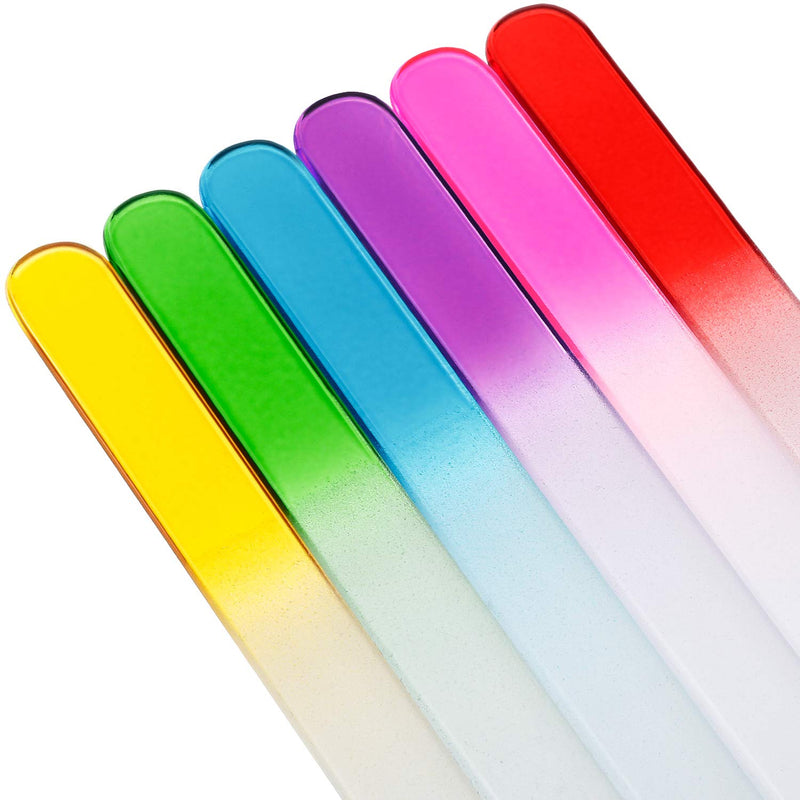 24 Pieces Nail Files Glass Nail Files Fingernail File Nail Care Manicure Tools Set, Gradient Rainbow Color Buffer Manicure for Natural Nail - BeesActive Australia