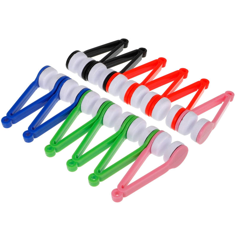 FRIUSATE 12 Pcs Glasses Brush Cleaner,Glasses Cleaning Clips Eyeglass Lens Cleaner Microfiber Spectacles Soft Brush - BeesActive Australia