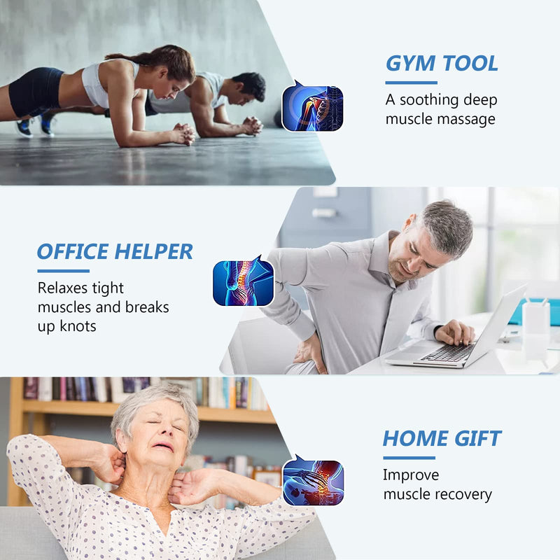 Manual Massage Ball, WANDiORY Roller Back Massager Great for Relax and Therapy, Deep Tissue Massage Tool to Relief Full Body, Sore Muscle, Neck, Shoulders, Feet, Joint Pain, Stiffness(Blue) 1-Pack-Blue - BeesActive Australia