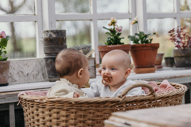 BIBS Pacifiers 0-6 Months | 2-Pack Soothers | BPA-Free Anatomical Nipple | Made in Denmark | Blush Glow/Vanilla Glow Colour Pacifier - BeesActive Australia