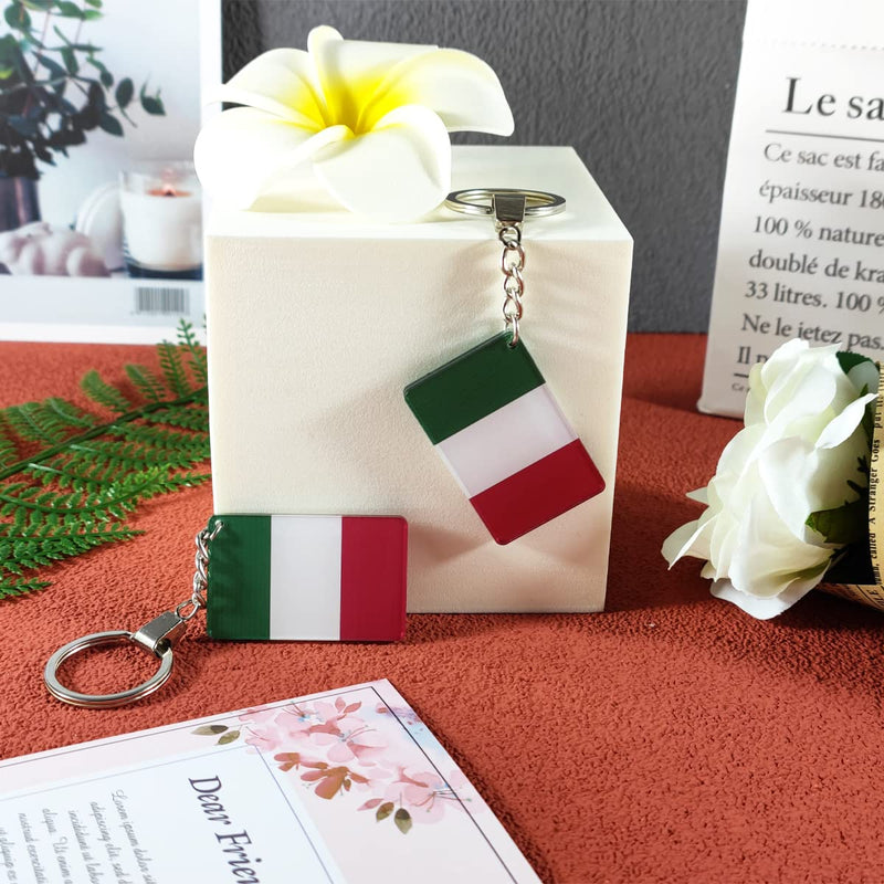 QQSD Italy Flag Keychain Italian Key Ring (2 Pack) - BeesActive Australia