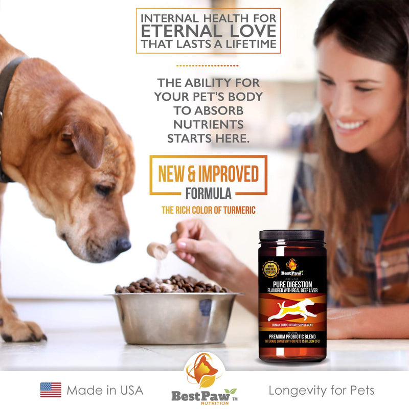Best Paw Nutrition Dog & Cat Premium Probiotic Prebiotic & Digestive Enzymes 5 Billion CFU Organic Turmeric Coconut Oil Pure Pumpkin & Kelp for Healthy Bowels Gut & UTIs - BeesActive Australia