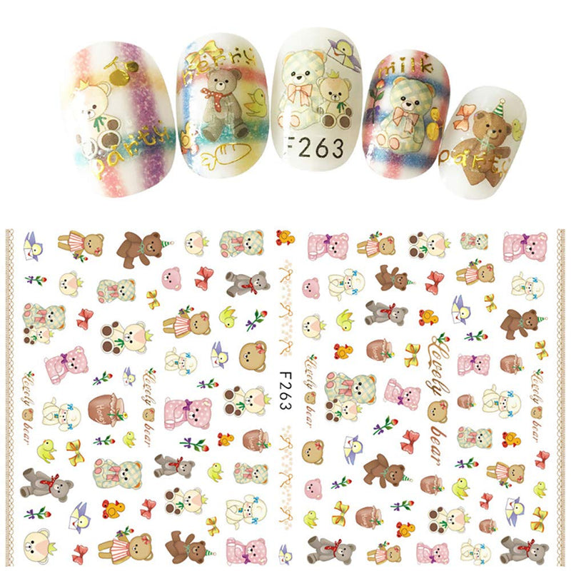 WOKOTO 10 Pieces 3D Nail Self-Adhesive Decals Stickers With 1Pcs Tweezers Halloween Snowflake Flower Bird Nail Art Stickers Tips Manicure Kit - BeesActive Australia