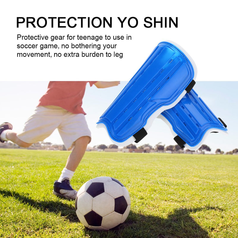 Alomejor 1Pair Shin Guard Kids Football Keen Protector Child Soccer Shin Pad with Adjustable Strap Knee Protective Gear Blue - BeesActive Australia